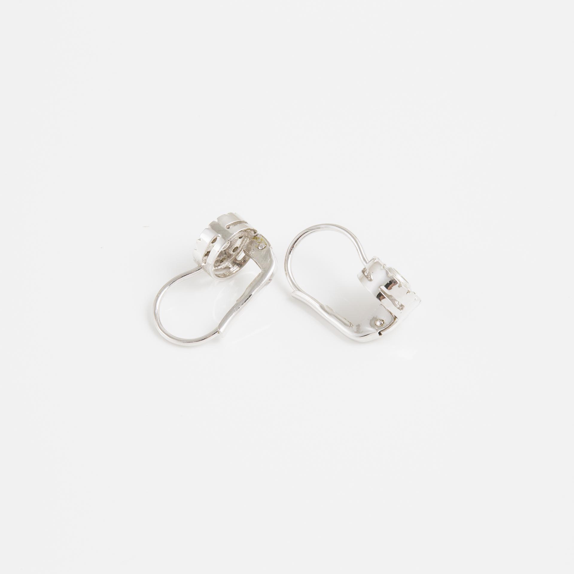 Pair Of 18k White Gold Hookback Earrings