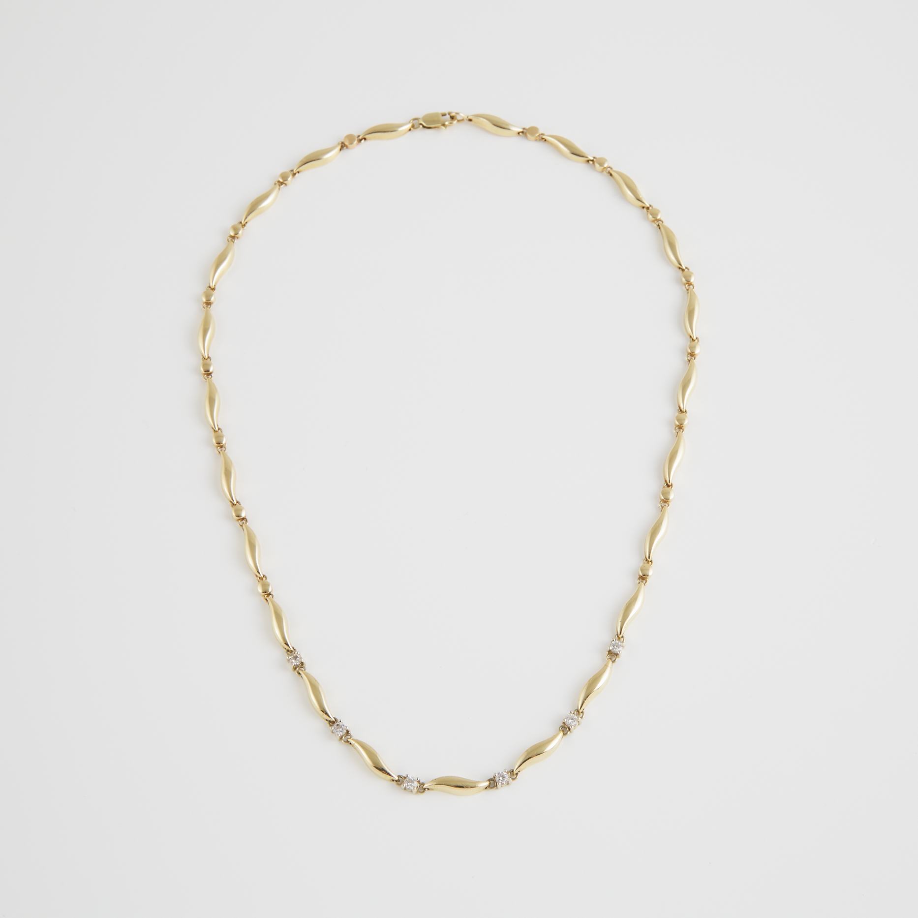 14k Yellow Gold Bar Link Necklace