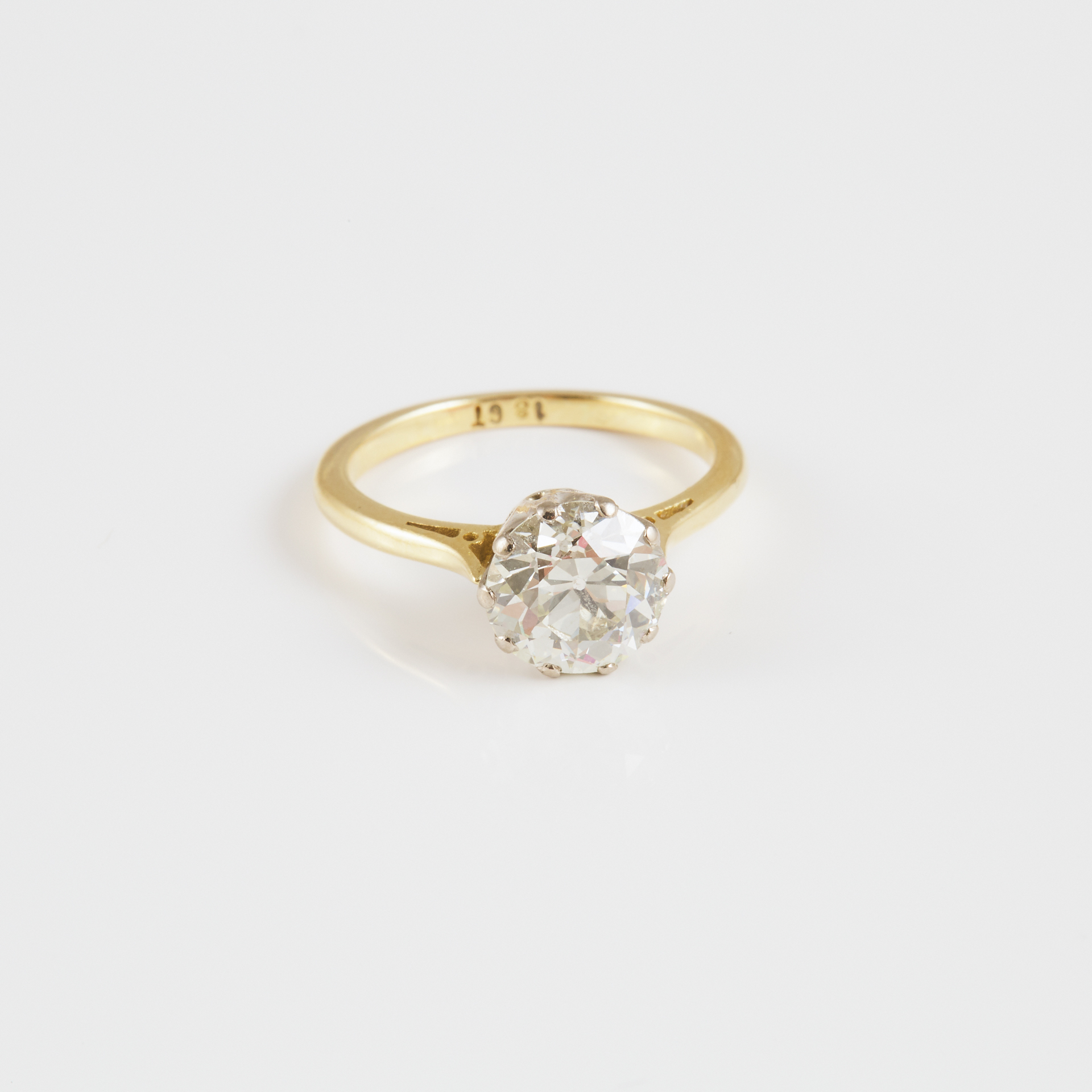 18k Yellow And White Gold Engagement Ring