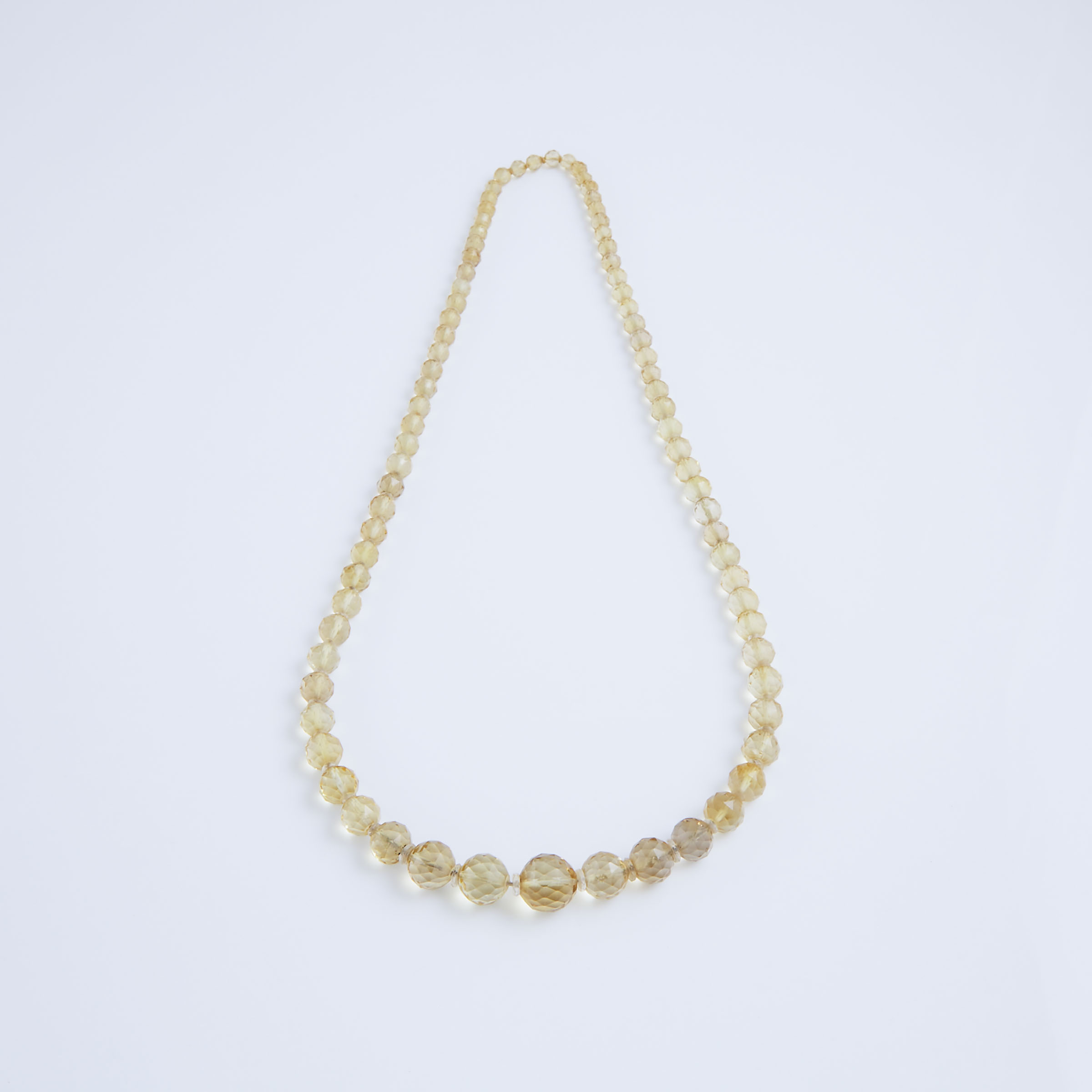 Graduated Faceted Citrine Bead Endless Necklace