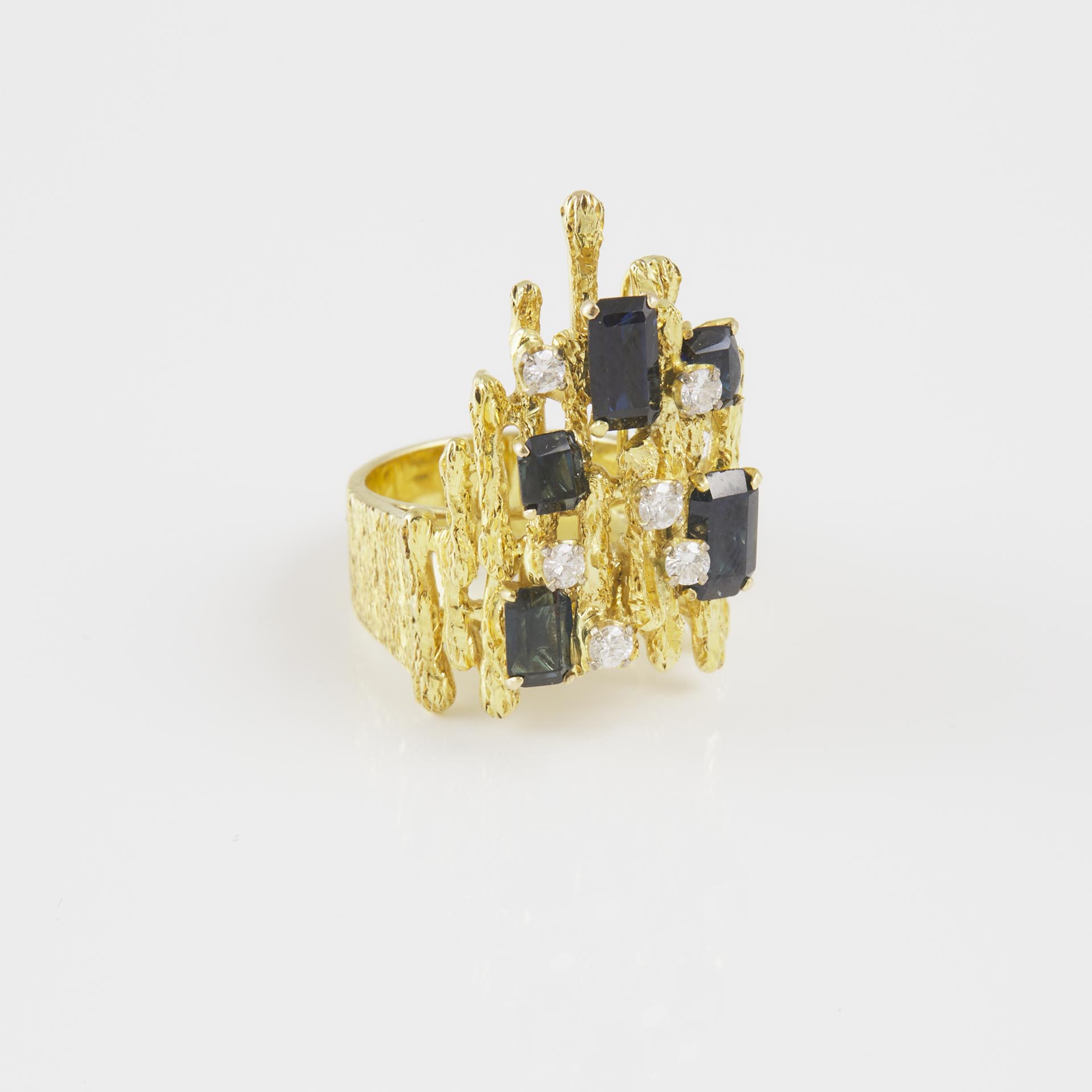 14k Yellow Gold Abstract Cocktail Ring