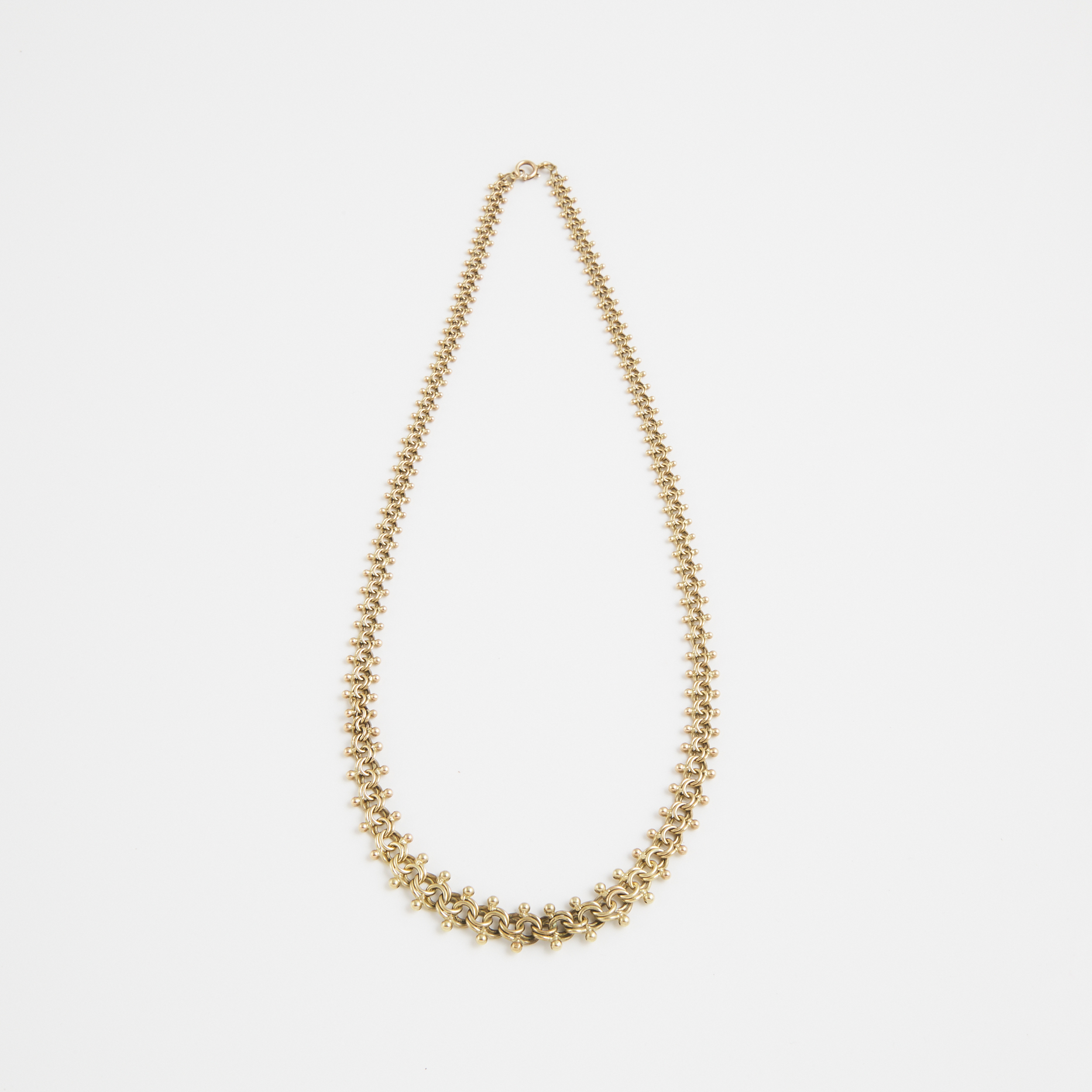 8k Yellow Gold Graduated Link Necklace