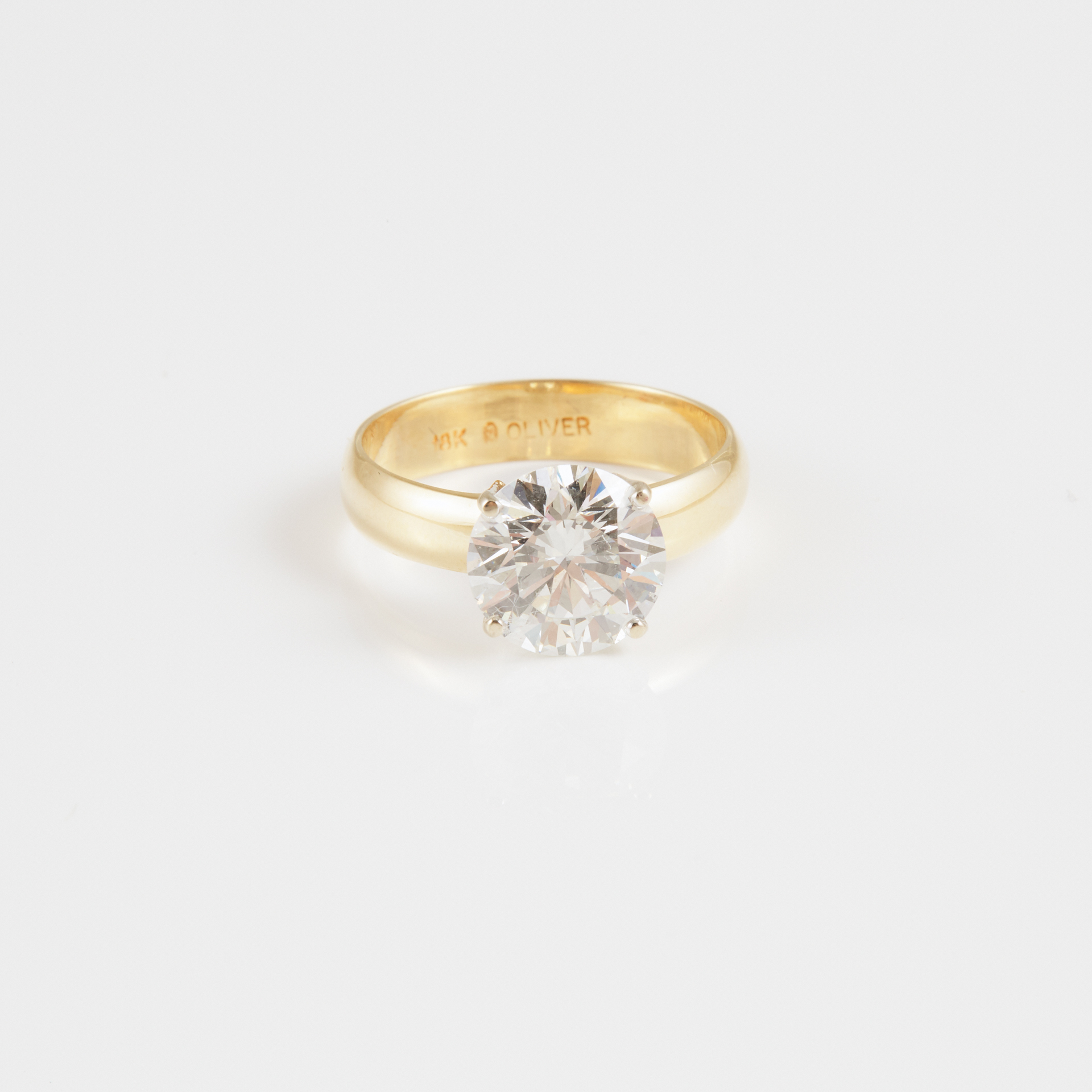 Oliver's 18k Yellow And White Gold Solitaire Ring