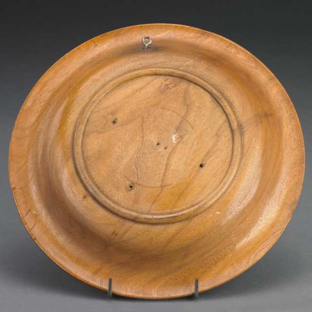 Russian Carved and Painted Wood Bread and Salt Plate, c.1900