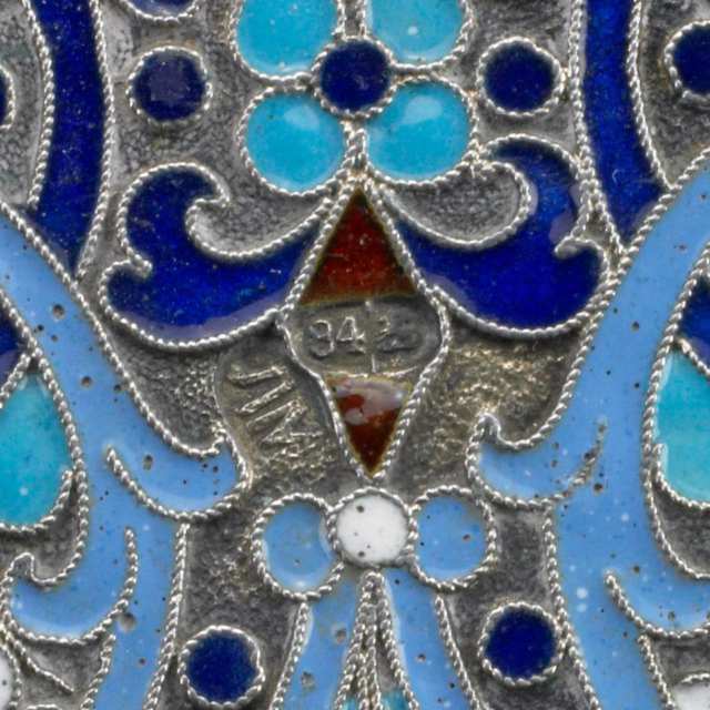 Russian Silver and Cloisonné Enamel Purse, Moscow, c.1880