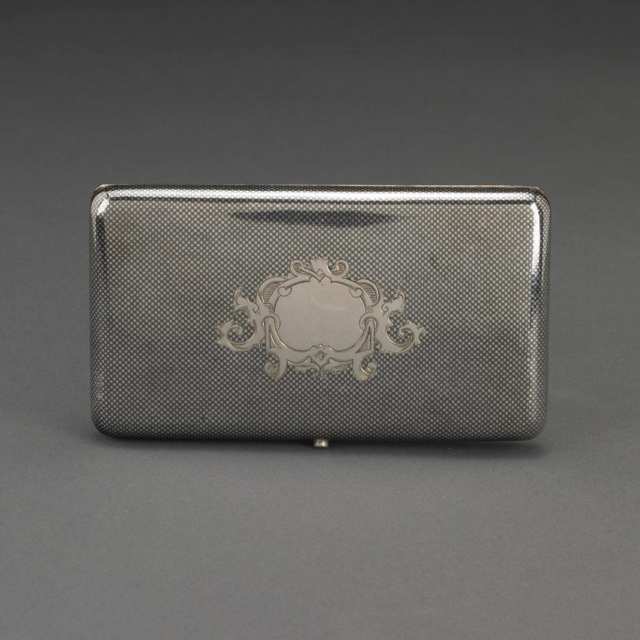 Russian Nielloed Silver Cheroot Case, Moscow, 1869