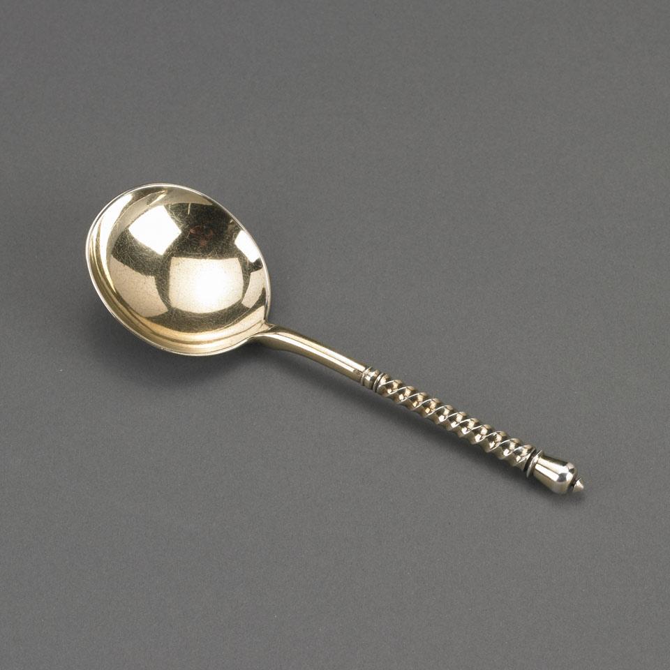 Russian Nielloed Silver-Gilt Spoon, Moscow, 1870