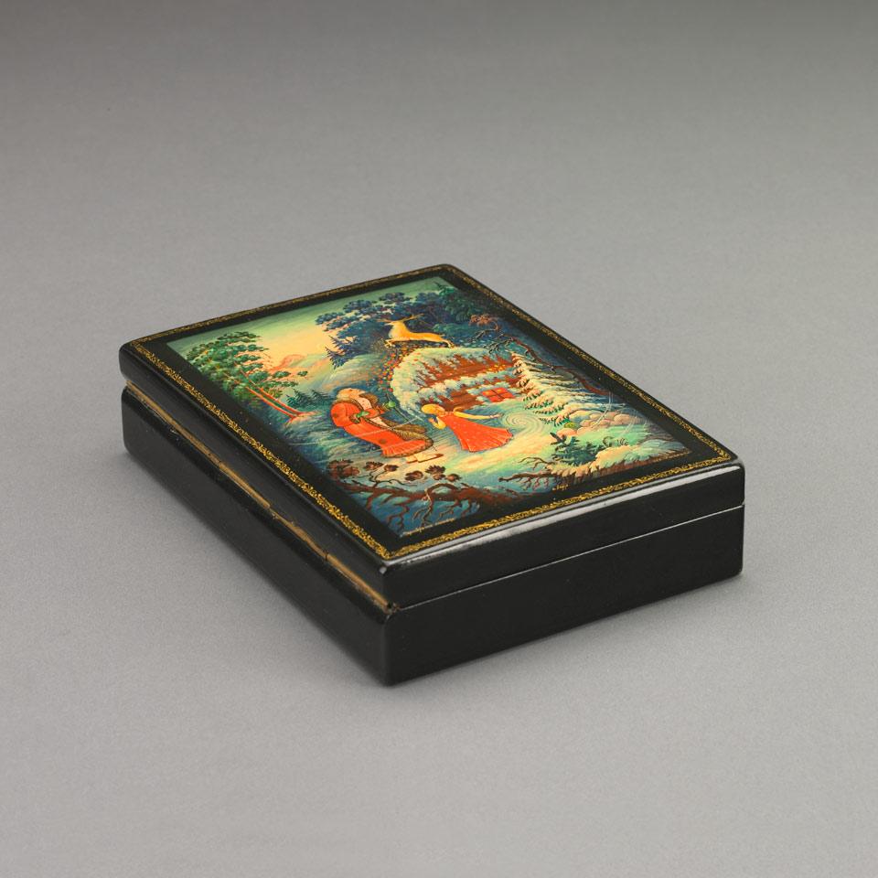 Russian Palech (Horuy) Painted Lacquer Box, c.1975