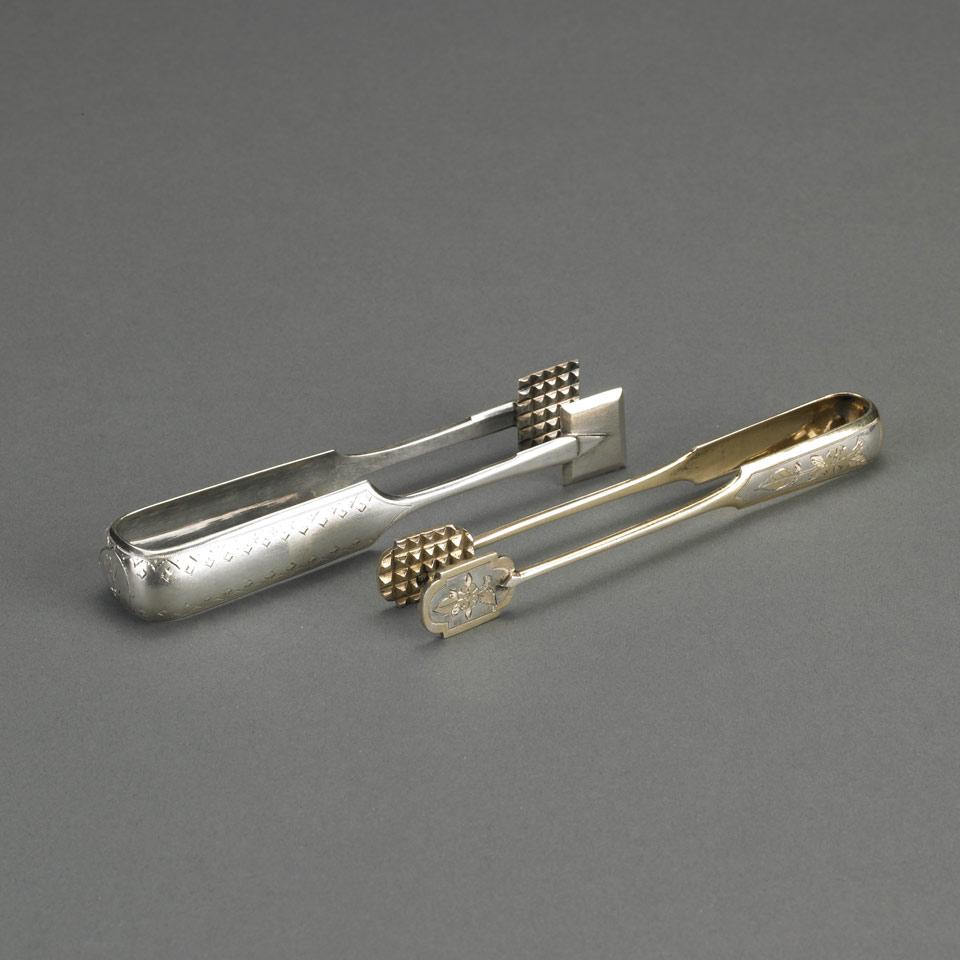 Two Russian Silver Sugar Tongs, St.  Petersburg, 1895 and Moscow, 1891