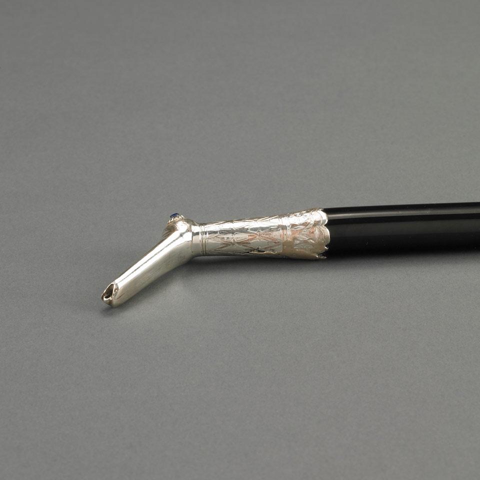 Russian Silver Handled Walking Stick, Moscow, c.1900
