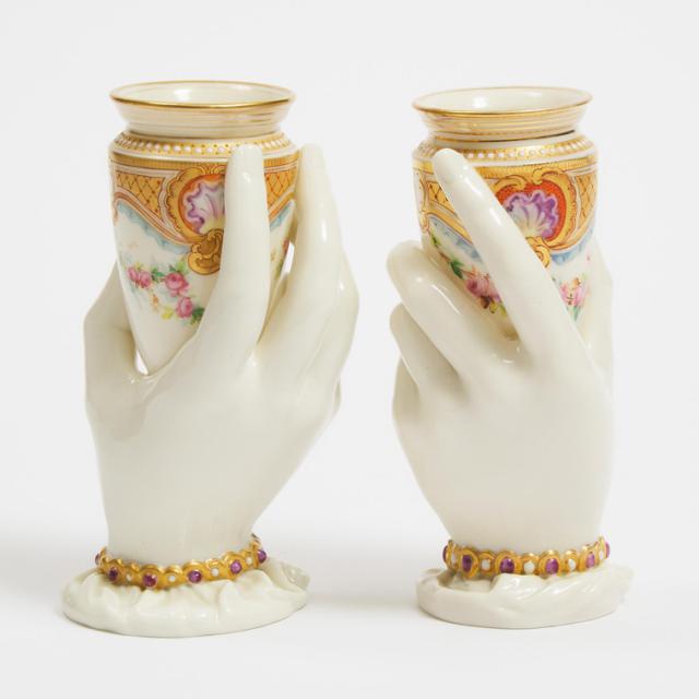 Pair of Royal Worcester Hand Vases, c.1868 