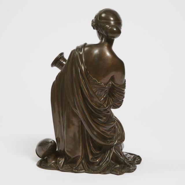 French School Patinated Bronze Figure of the Classical Muse of the Arts, late 19th century