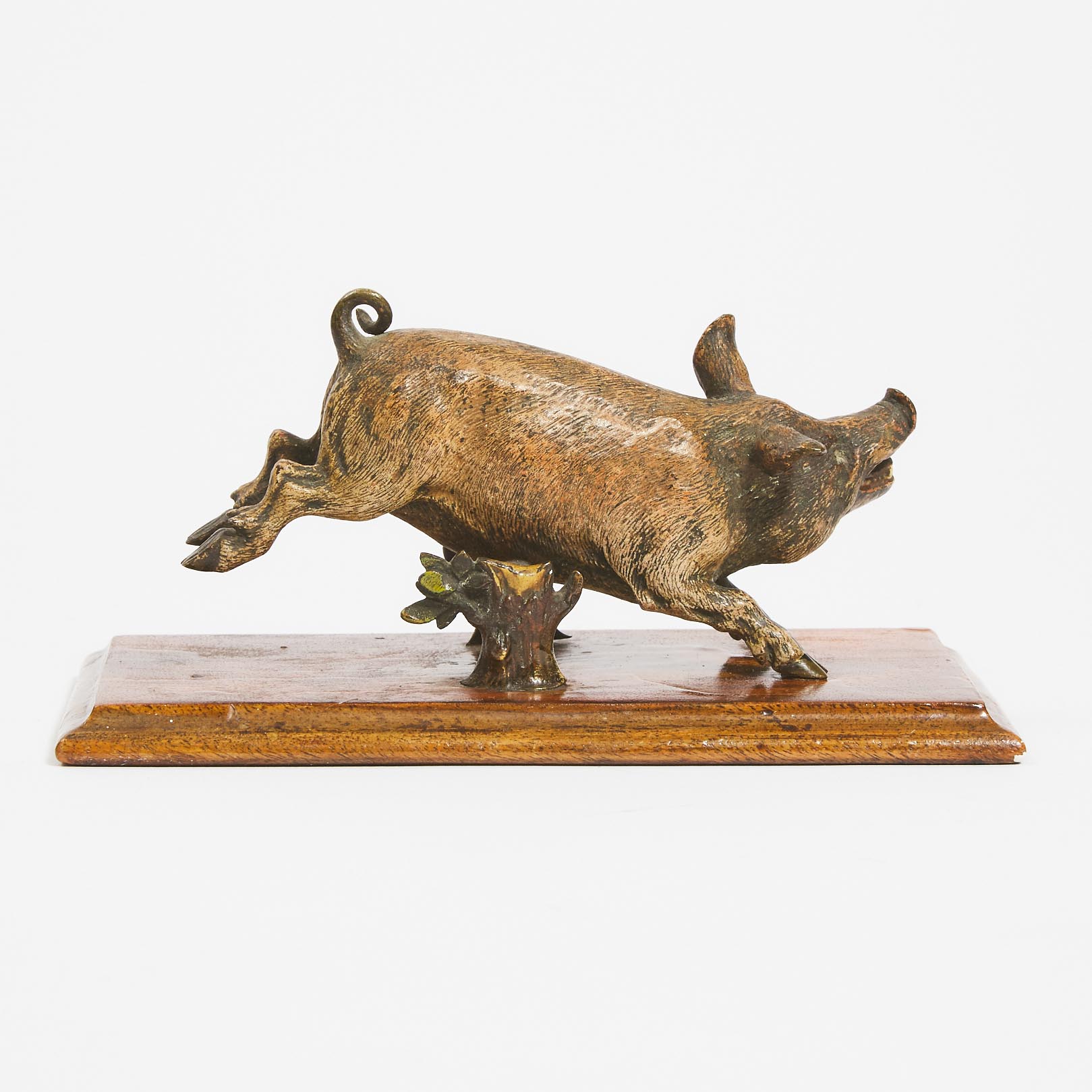 Austrian Cold Painted Bronze Boar Form Desk Top Paper Clip, 19th/early 20th century