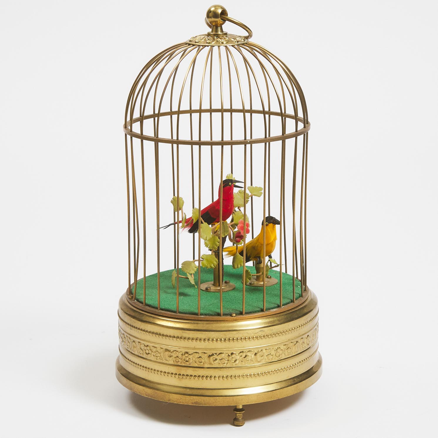 German Automaton Singing Birds in a Cage, Karl Griesbuam, mid 20th century