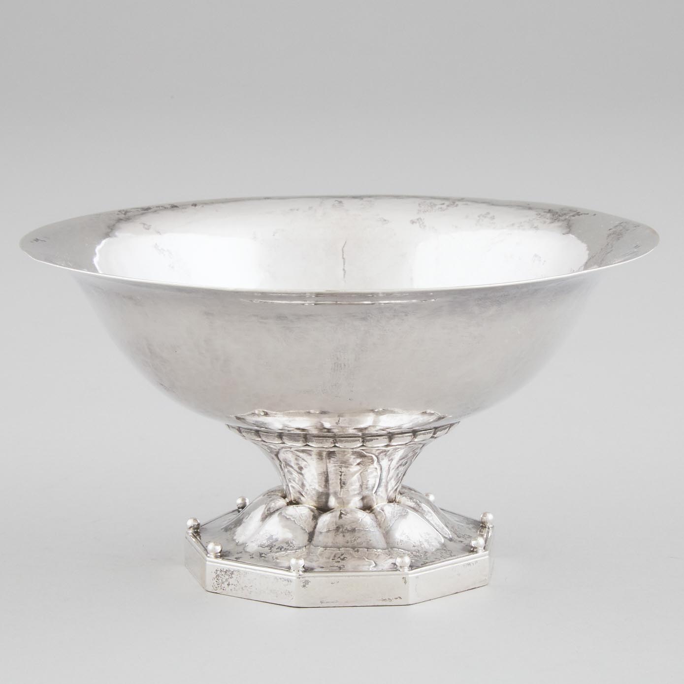 Danish Silver Footed Bowl, #181B, Georg Jensen, Copenhagen, 20th century