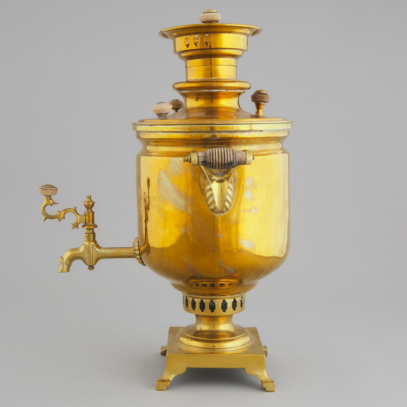 Russian Brass Samovar, Batashev, late 19th century