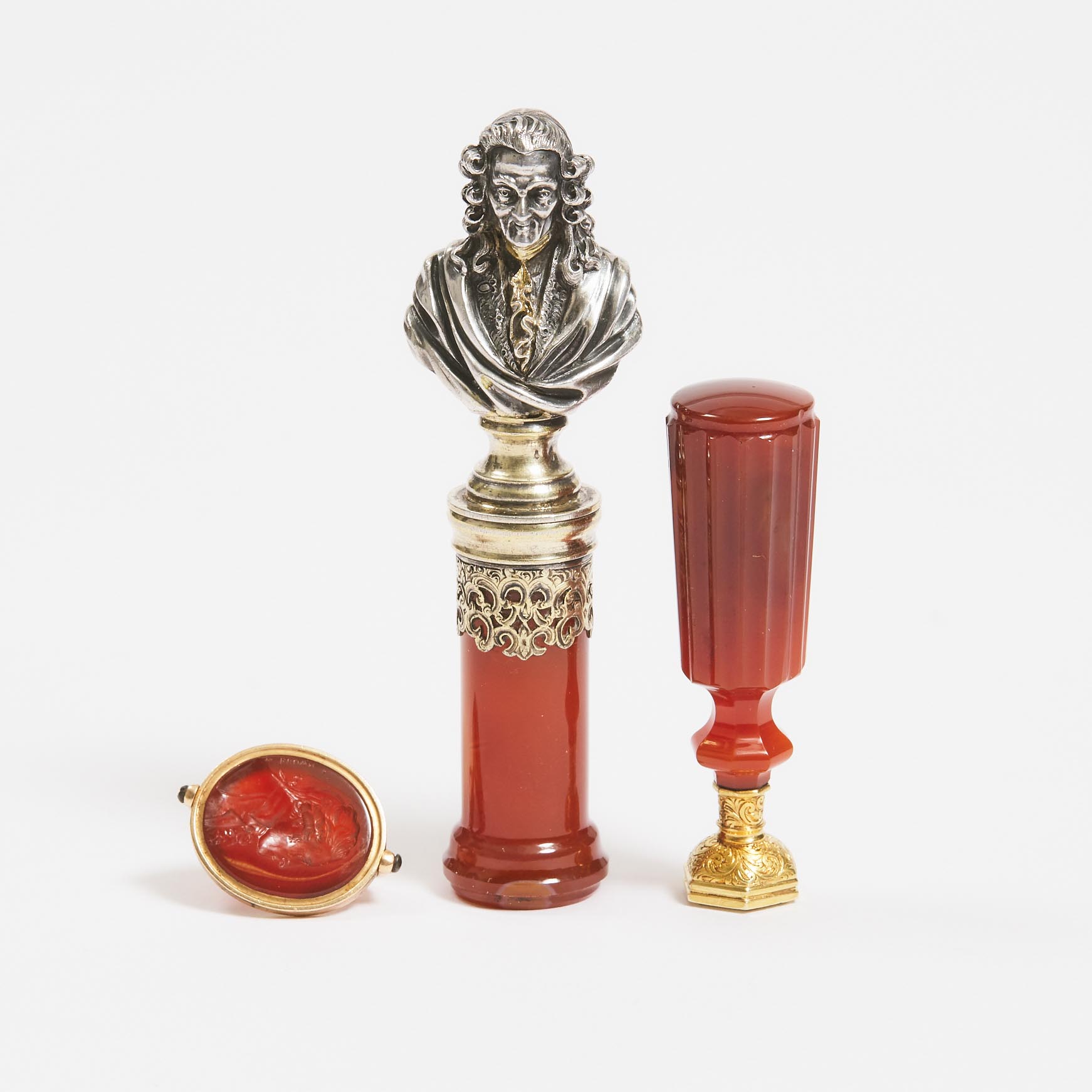 Two Desk Seals and a Fob Seal, early 19th century