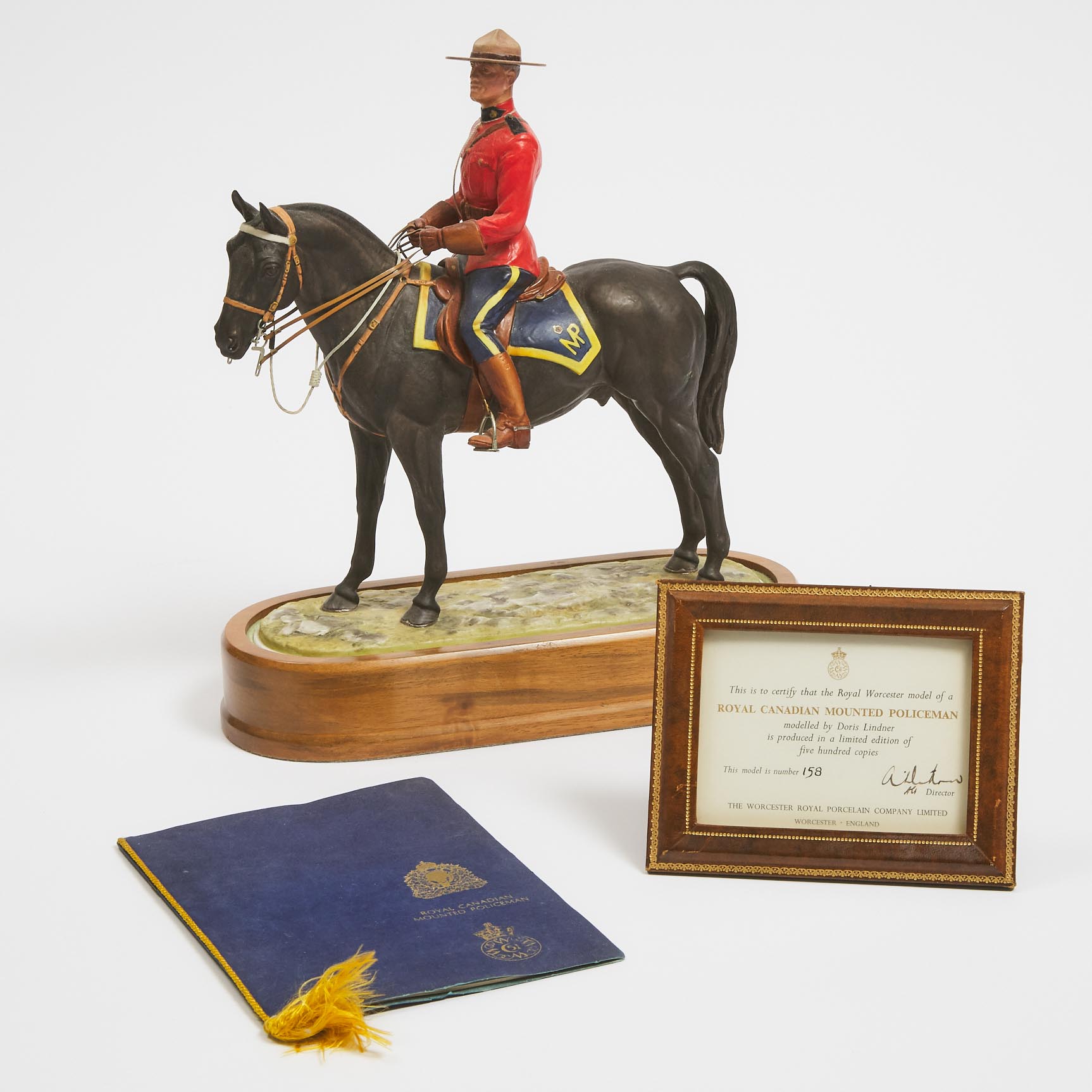 Royal Worcester Model, ‘Royal Canadian Mounted Policeman’, 158/500, Doris Lindner, c.1966