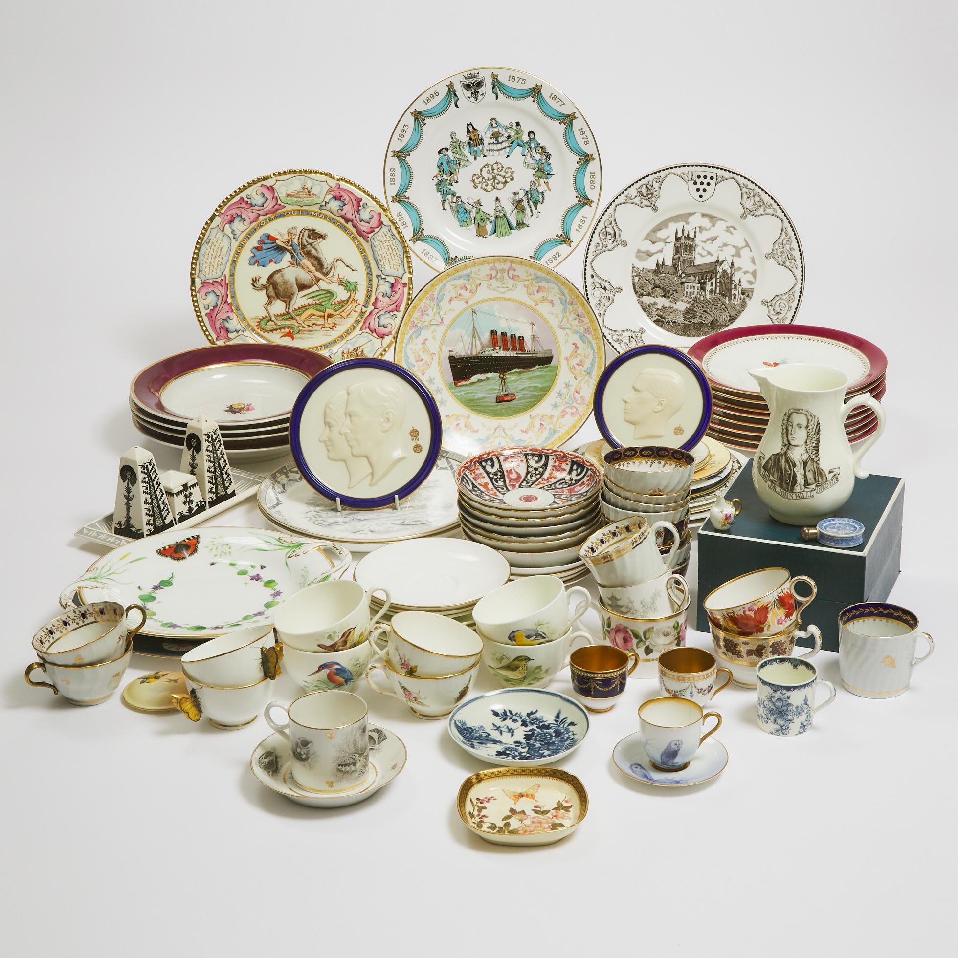 Group of Worcester and Other English Porcelain, late 18th-20th century