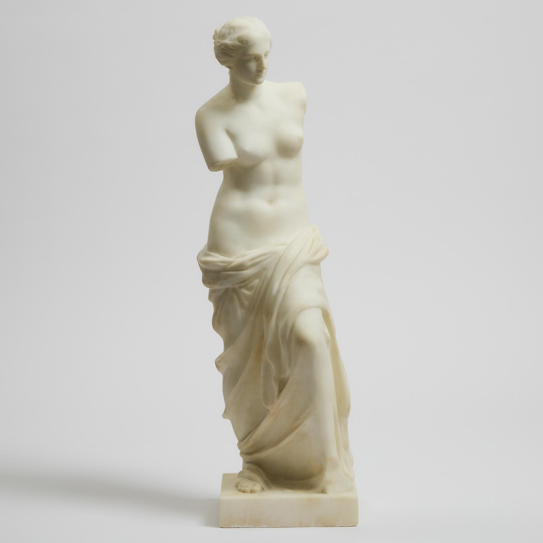 Italian White Marble Reduction of the Venus de Milo, c.1900 