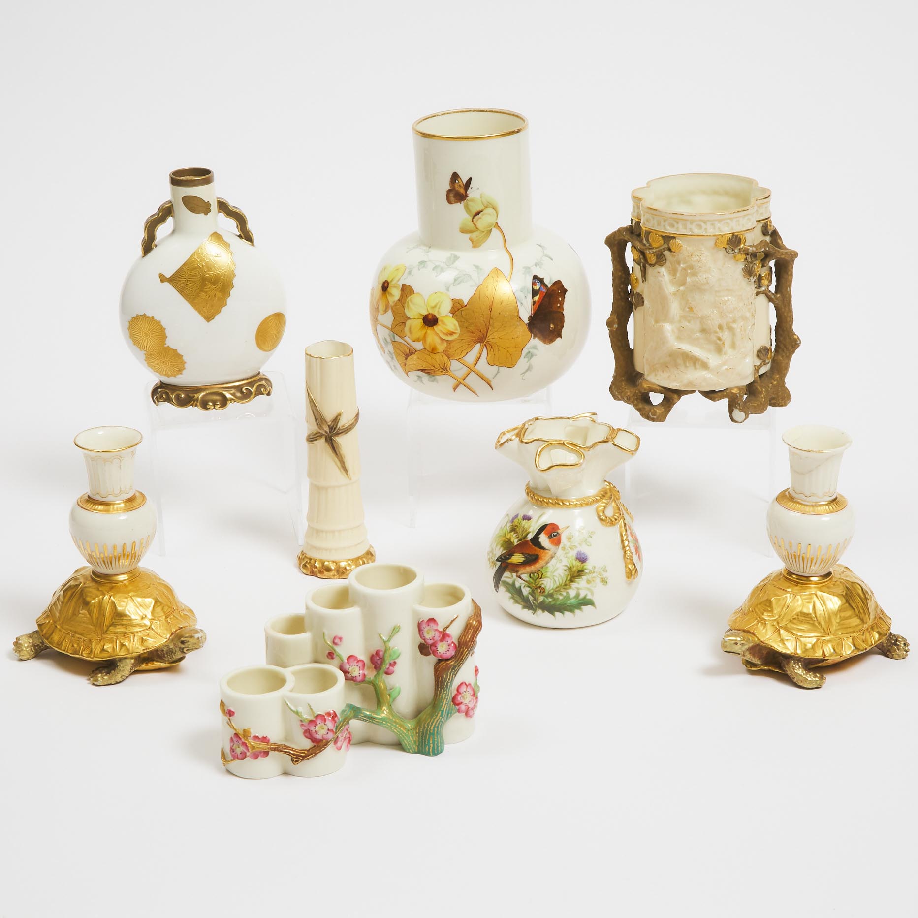 Group of Eight Royal Worcester Vases, c.1875-1900