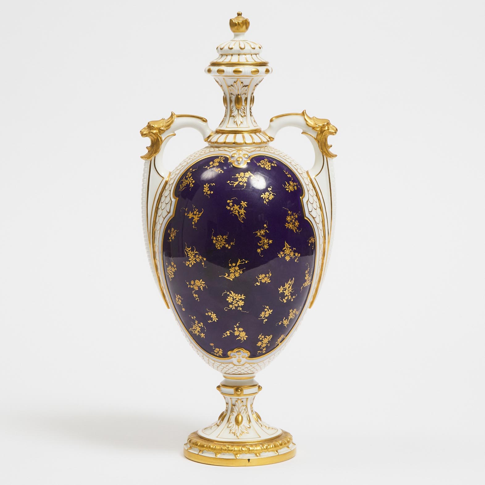 Royal Worcester Fruit Painted Two-Handled Vase and Cover, Frederick H. Chivers, 1903
