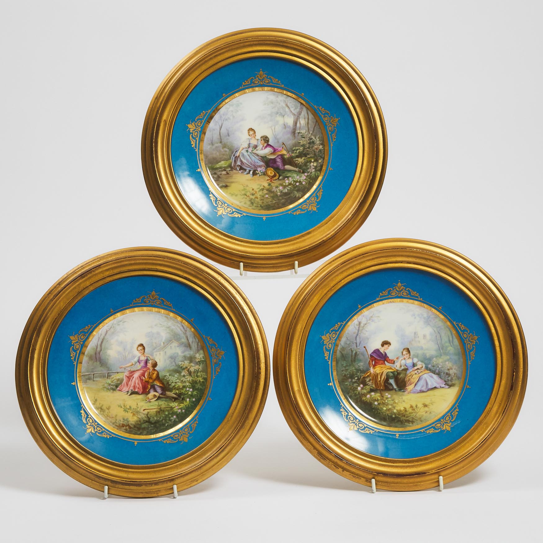 Three German Porcelain 'Sèvres' Plates, 20th century