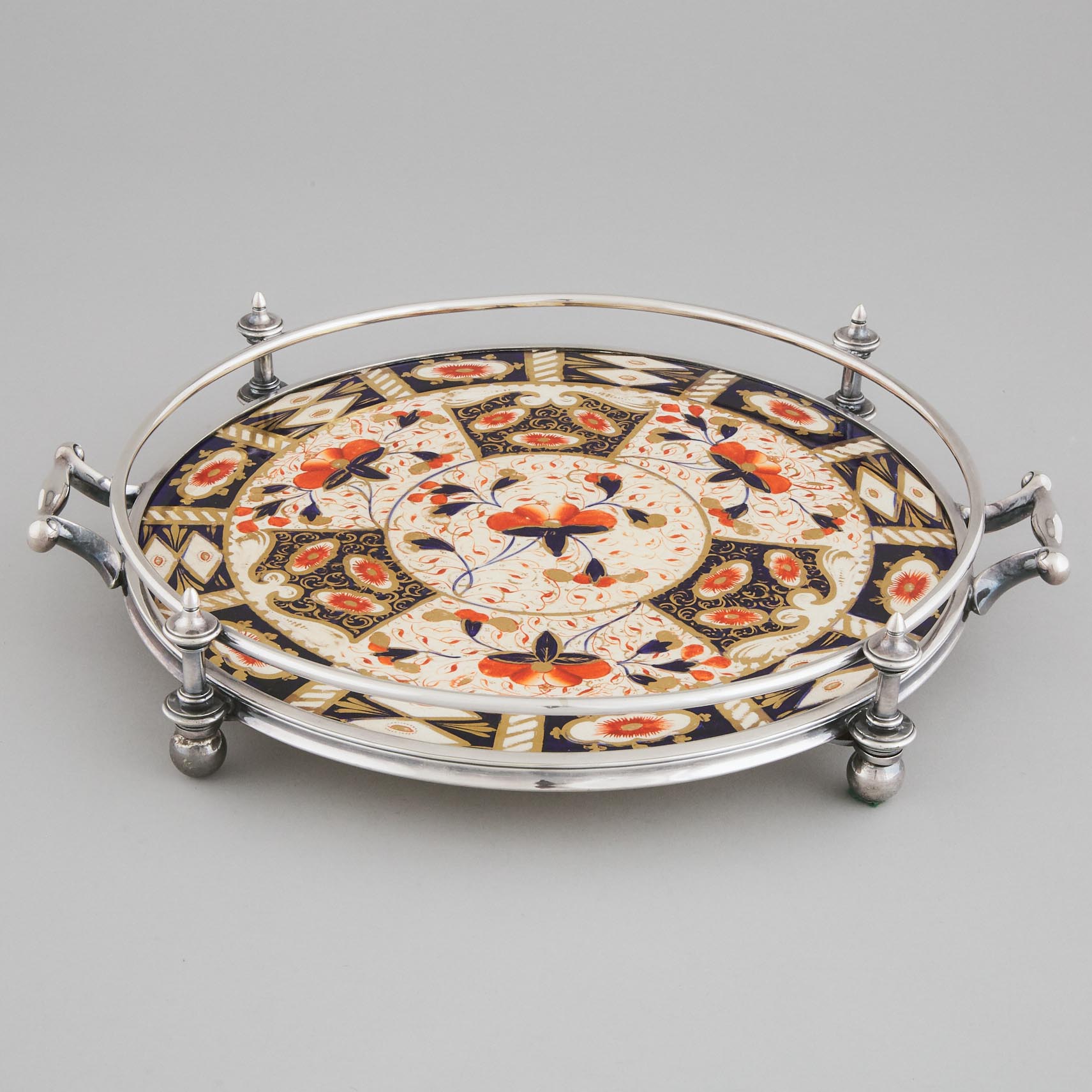 Victorian Silver Plated Circular Galleried Serving Tray, James Dixon & Sons, late 19th century