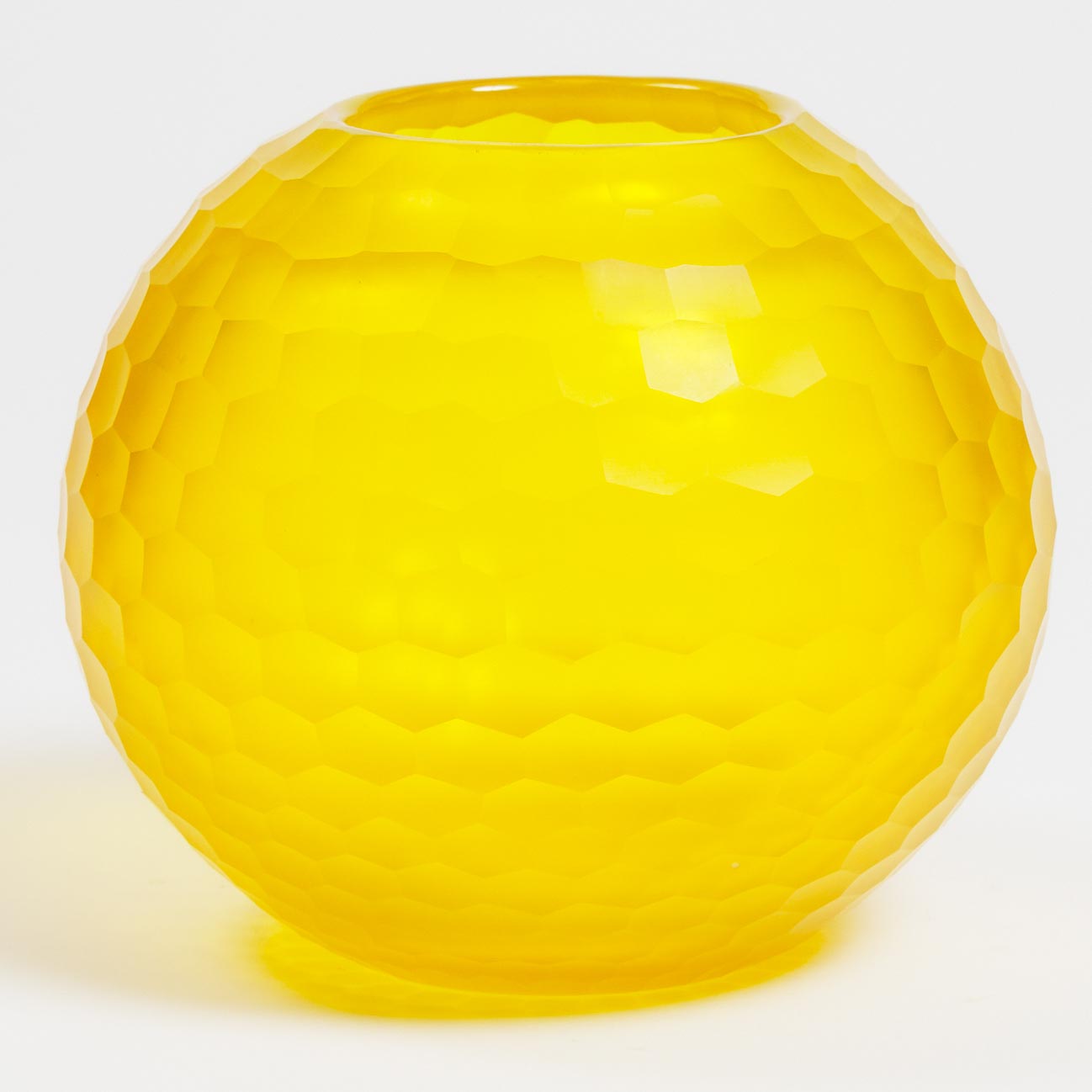 Murano Style 'Battuto' Yellow Glass Vase, 20th century