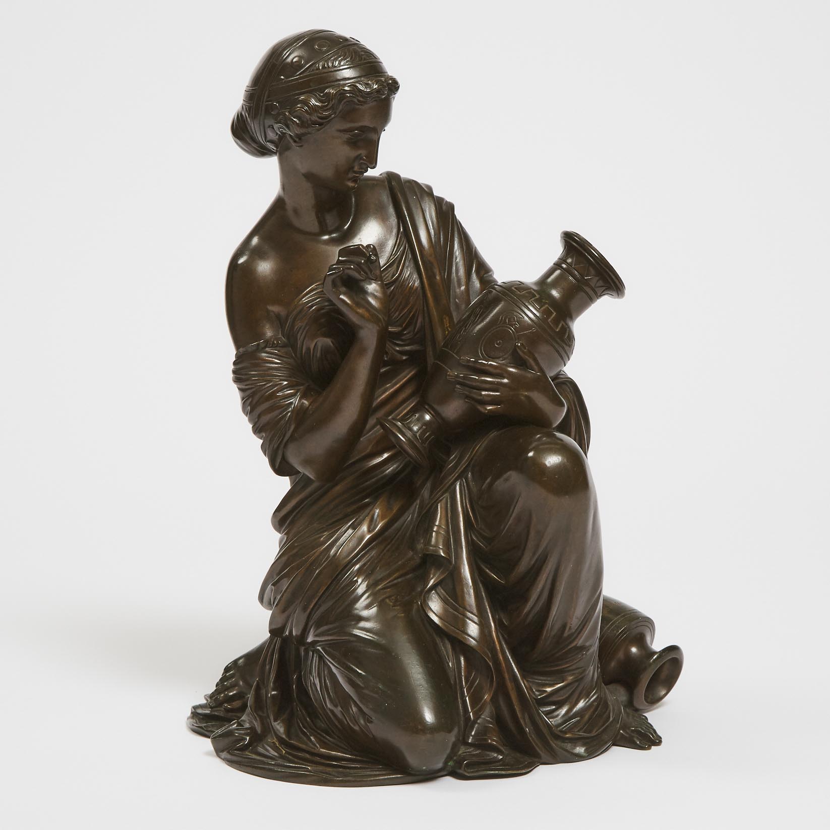 French School Patinated Bronze Figure of the Classical Muse of the Arts, late 19th century