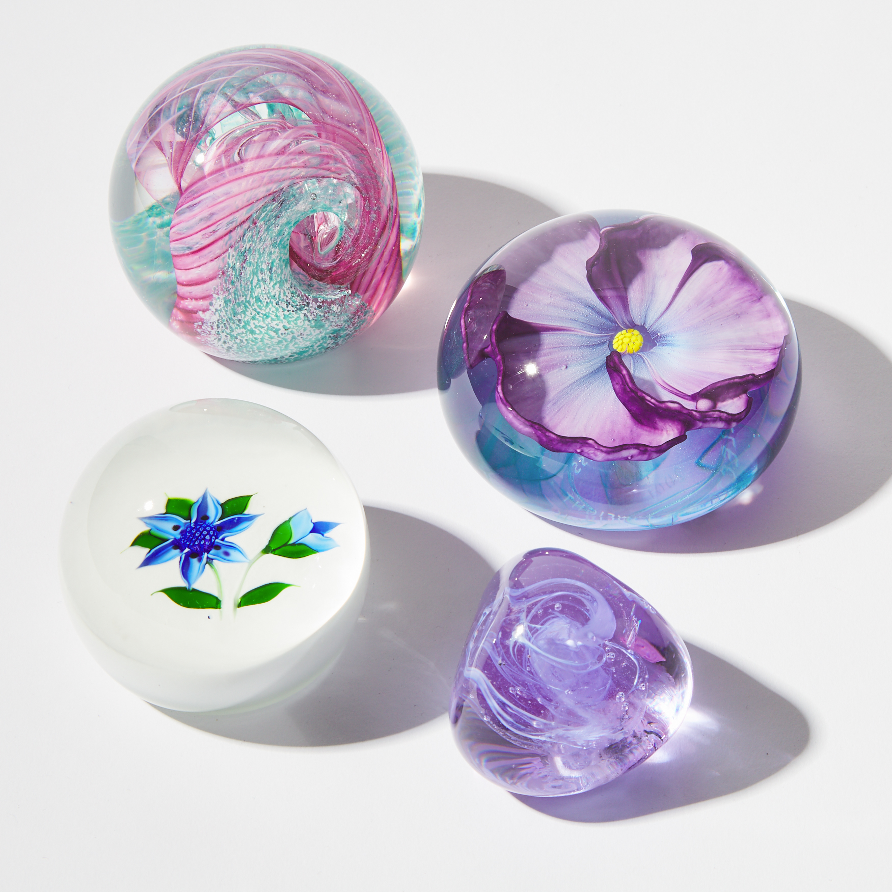Four Caithness Glass Paperweights, c.1990-2000
