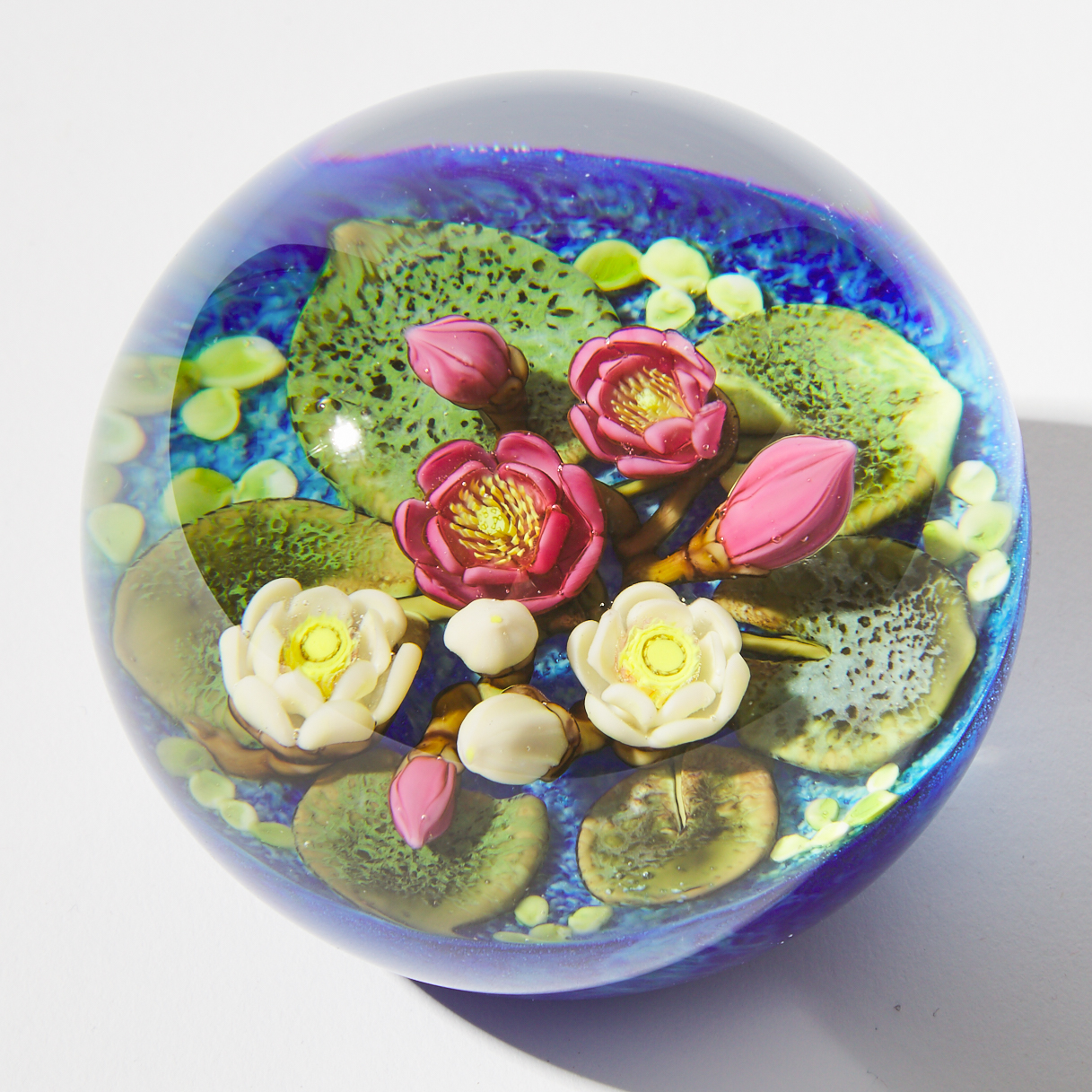 Cathy Richardson (American, b.1949), 'Monet's Pond' Glass Paperweight, Touchstone Glass, 2007