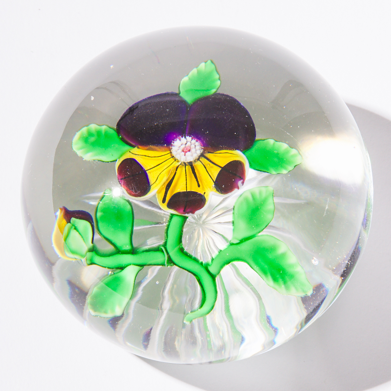 Baccarat Pansy Glass Paperweight, 19th century