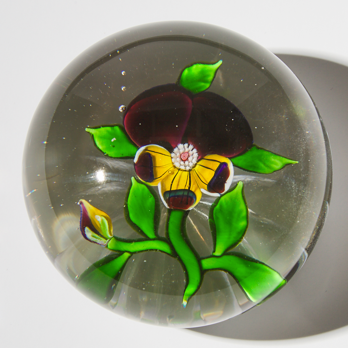 Baccarat Pansy Glass Paperweight, 19th century