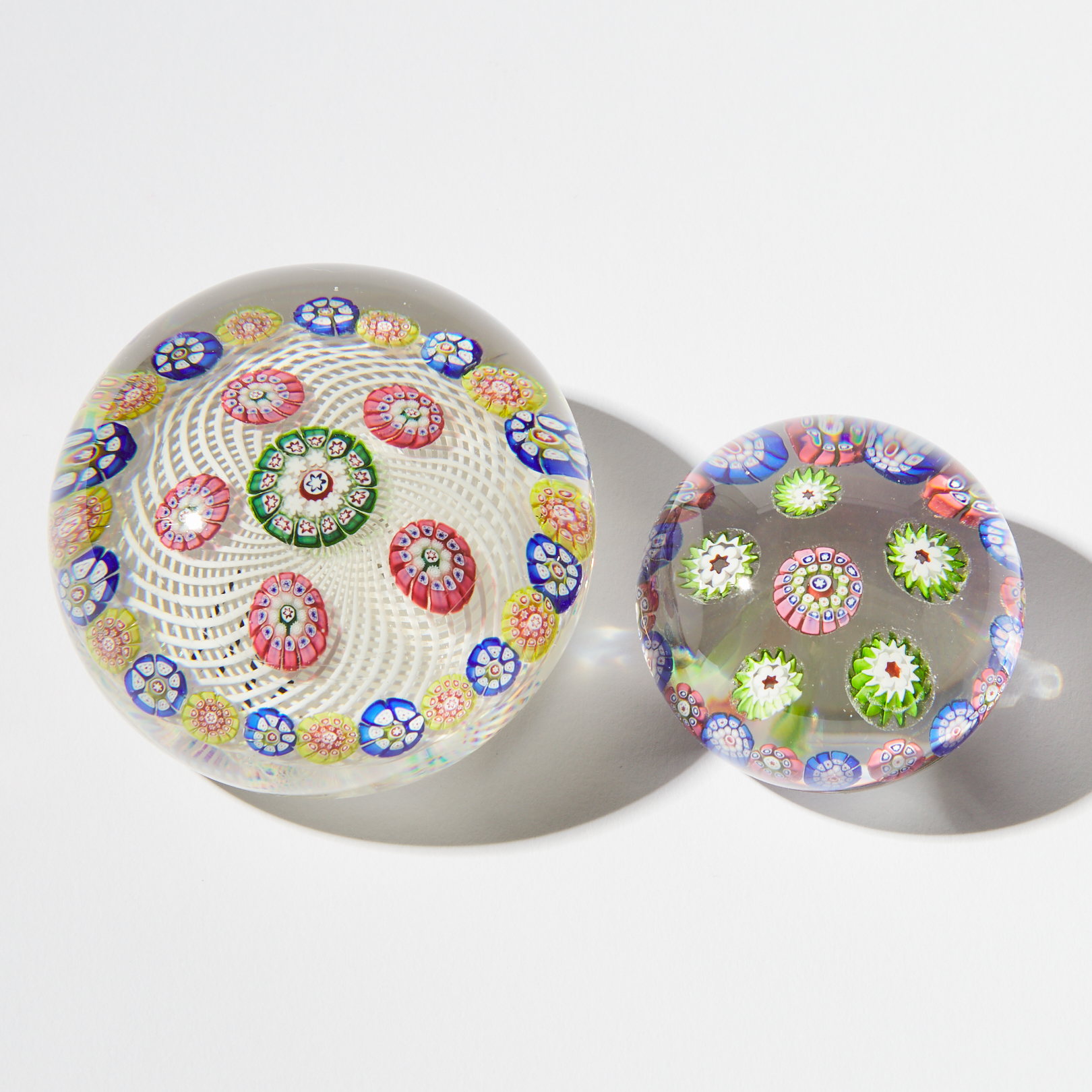 Two Saint Louis Millefiori Glass Paperweights, mid-19th century