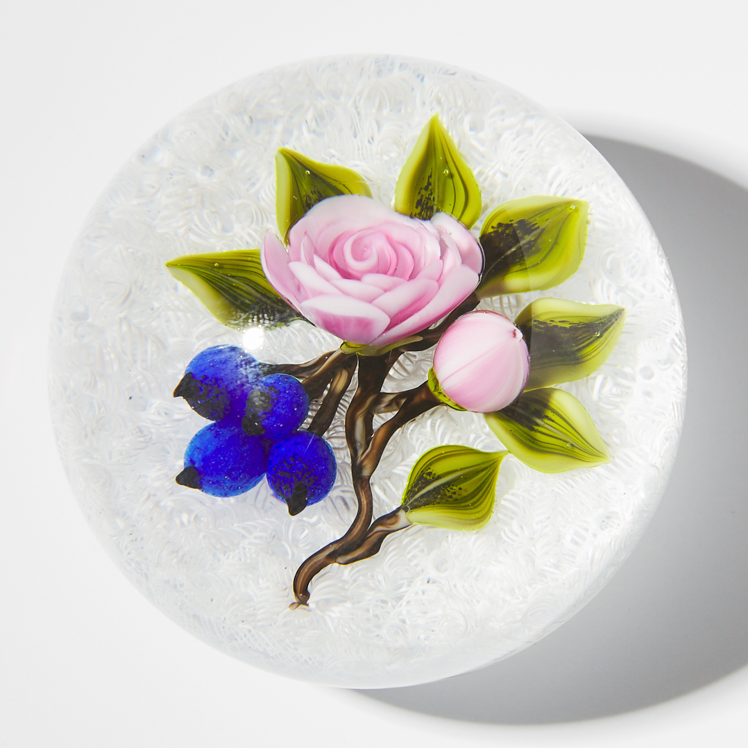 David and Jon Trabucco (American), Blossom and Berry Glass Paperweight, 1998