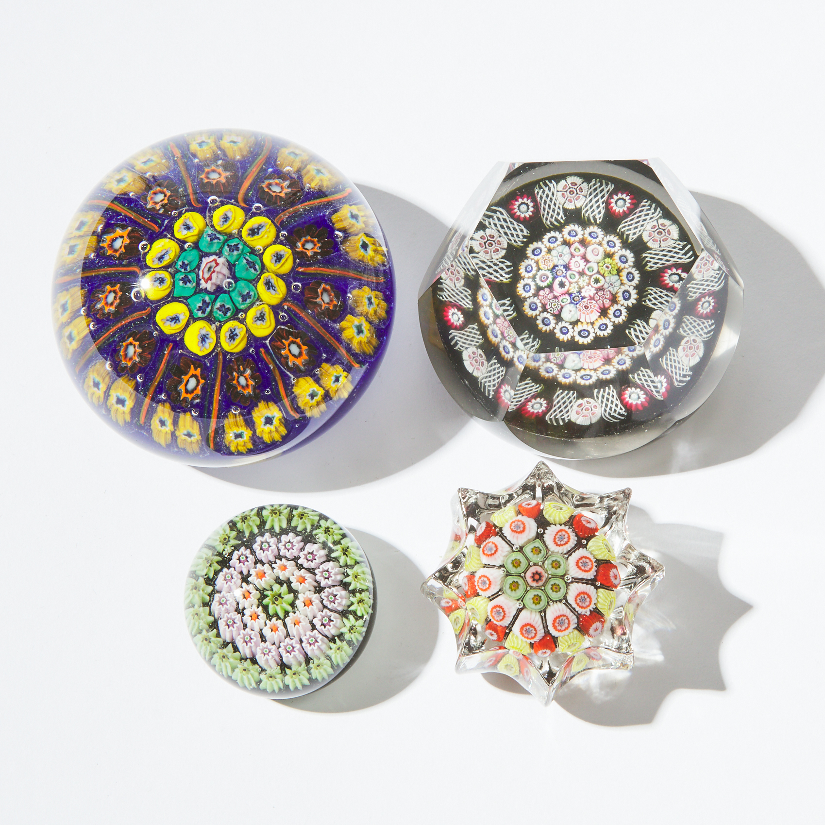 Four Scottish Glass Paperweights, Strahearn, Perthshire, Caithness, and Vasart, c.1960-70
