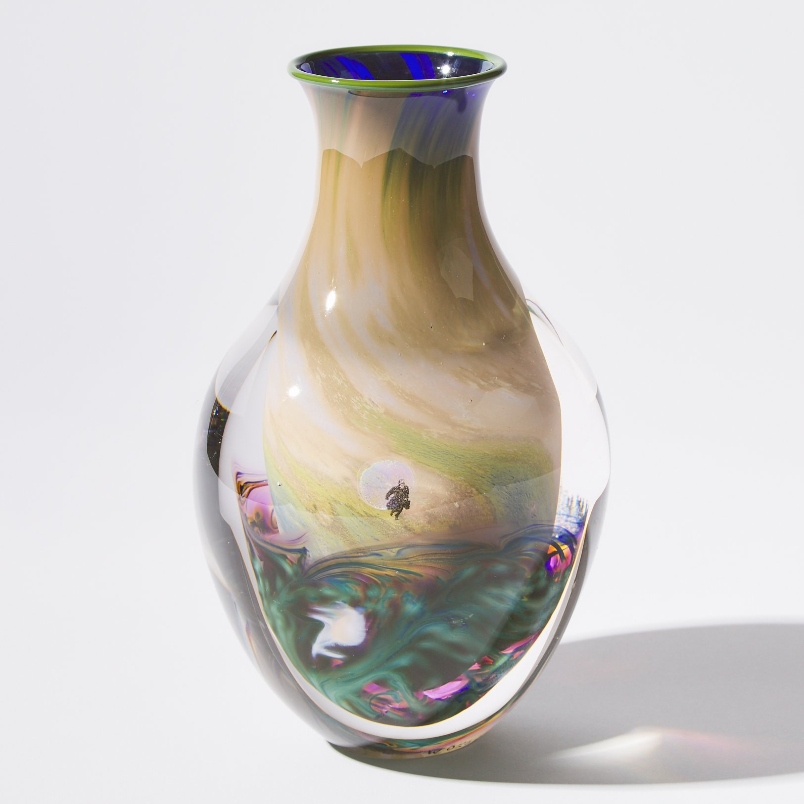 Toan Klein (American/Canadian, b.1949), Internally Decorated Gatographic Paperweight Glass Vase, 2001
