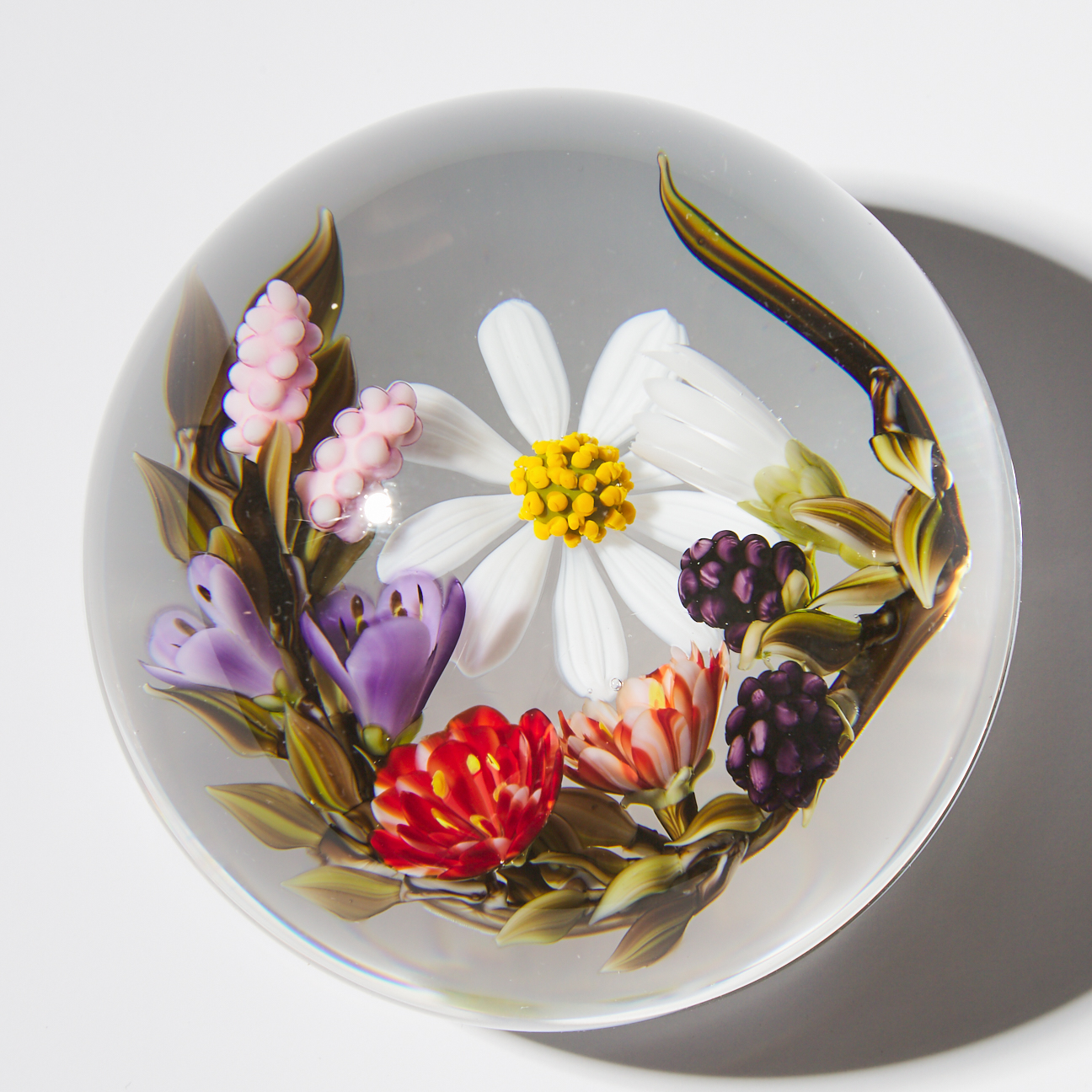 Trabucco Floral Wreath Glass Paperweight, 2008