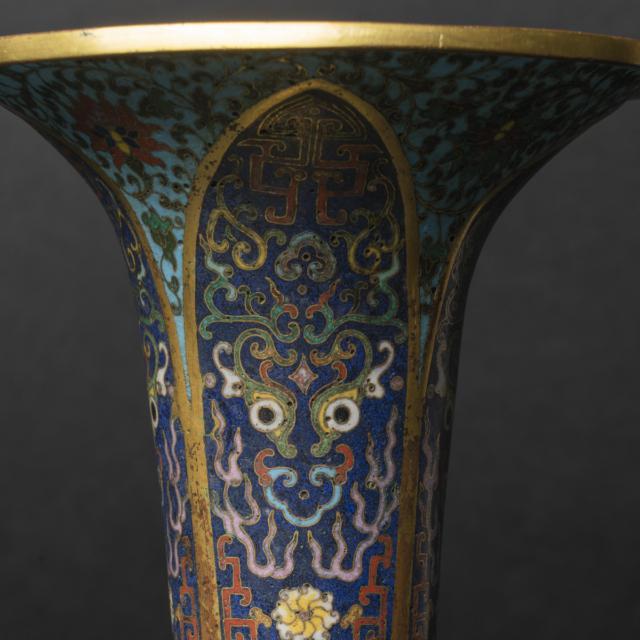 A Cloisonné Enamel Gu-Form Vase, 18th Century