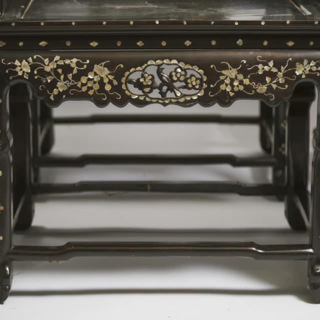 A Set of Six Chinese Export Mother-of-Pearl Inlaid Chairs, Early to Mid 20th Century