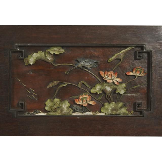 A Pair of Polychrome Hardwood Hanging Panels, Republican Period, Early 20th Century