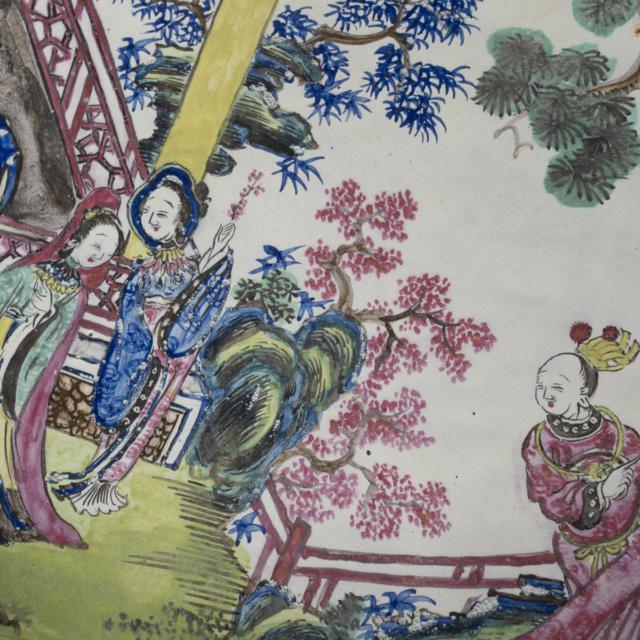 An Enameled Yixing/Zisha 'Figural' Basin, 18th Century