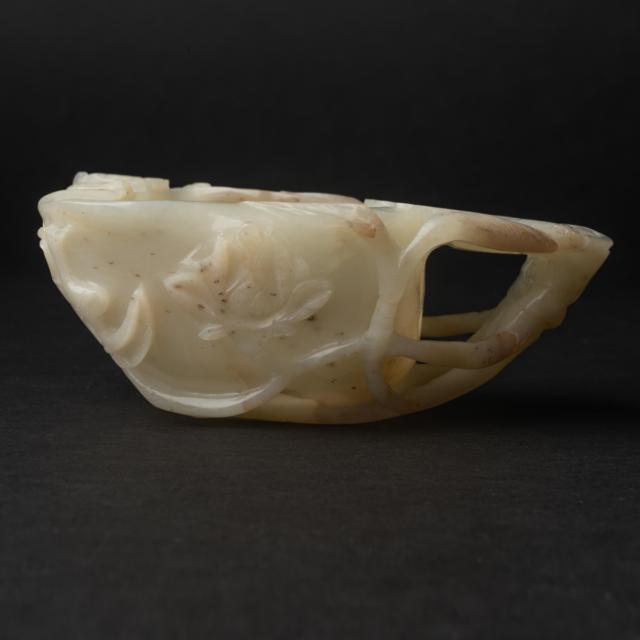 A White Jade 'Chilong' Libation Cup, Yuan/Ming Dynasty (1279-1644)