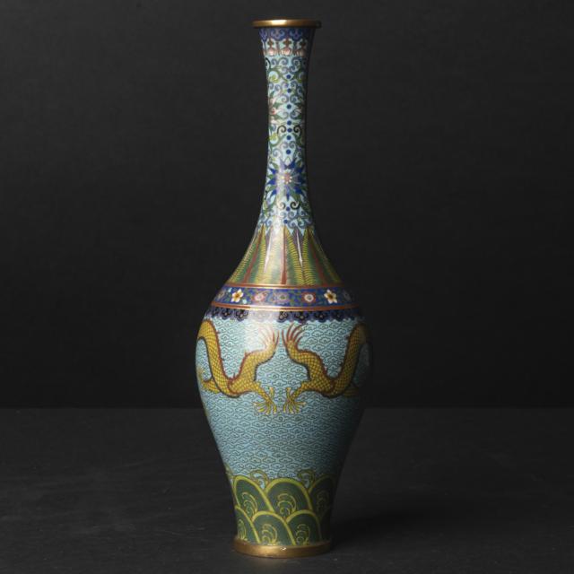 A Cloisonné Enamel 'Dragon' Vase, Lao Tian Li Mark, Early 20th Century