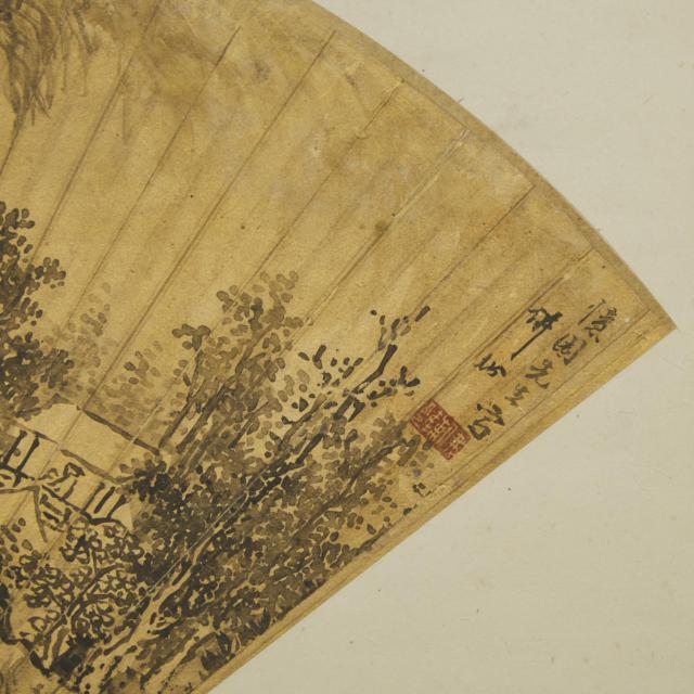 A Group of Five Fan Paintings, Late Qing/Republican Period, 19th/Early 20th Century