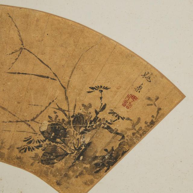 Yao Le and Bao Hao, Two Fan Paintings, Late Qing Dynasty