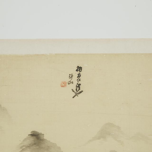 Li Doushan (1792-1879), Landscape Fan Painting, Together with Zhang Xiong (1803-186), Landscape Painting