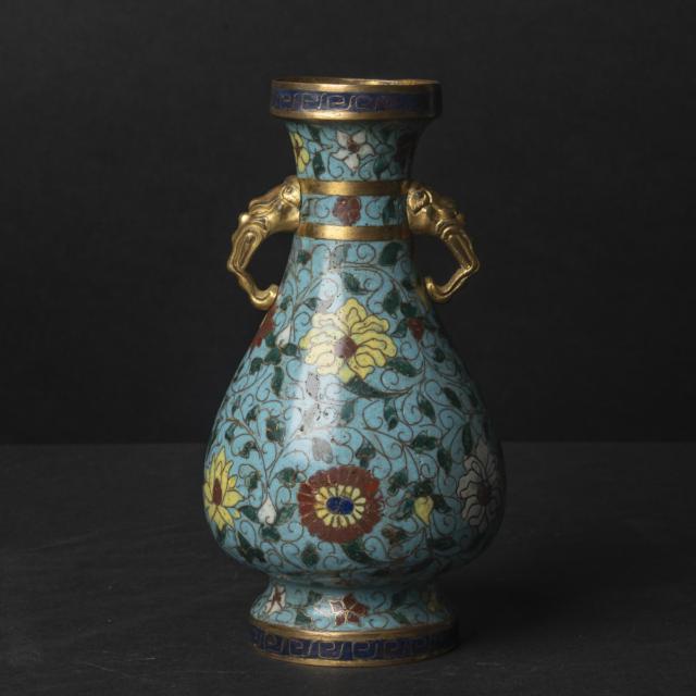 A Cloisonné Enamel Pear-Shaped Vase, Xuande Mark, Ming Dynasty, 16th Century