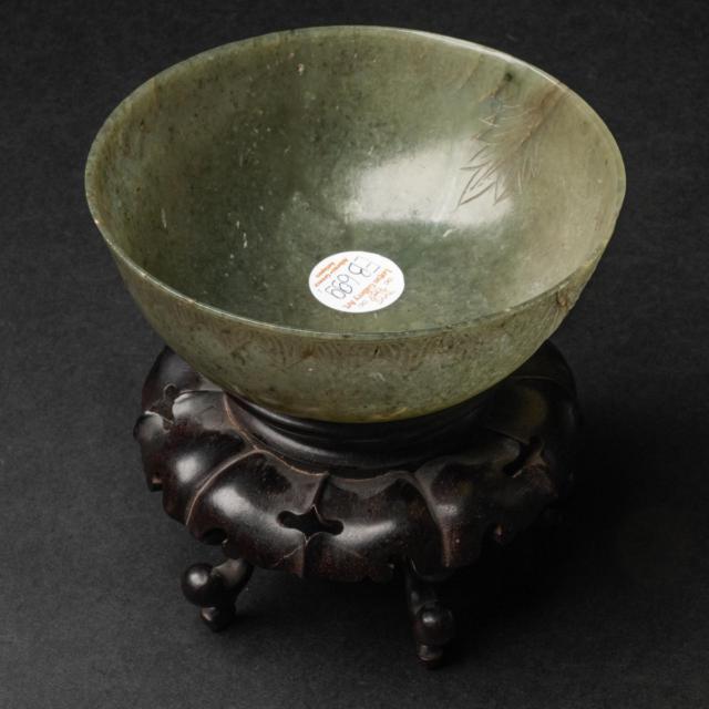 A Celadon Jade Mughal-Style Bowl, 19th Century 